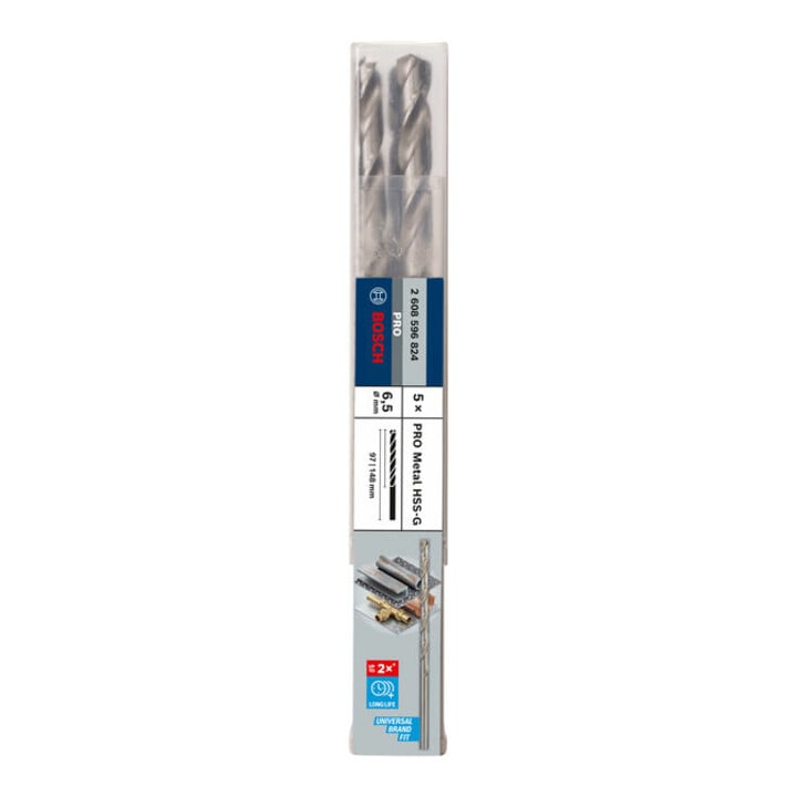 Bosch Metallbohrer HSS-G, DIN 340, 6,5 x 97 x 139 mm