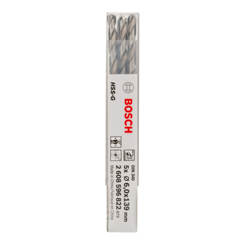 Bosch Metallbohrer HSS-G, DIN 340, 6 x 91 x 139 mm