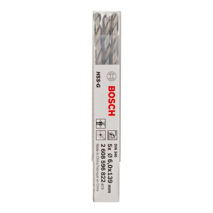 Bosch Metallbohrer HSS-G, DIN 340, 6 x 91 x 139 mm