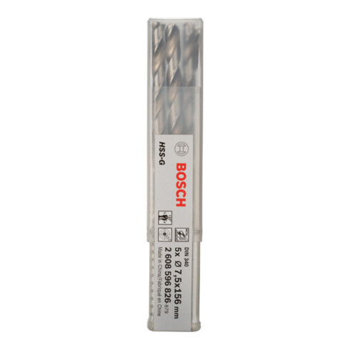 Bosch Metallbohrer HSS-G DIN 340 7,5 x 102 x 156 mm