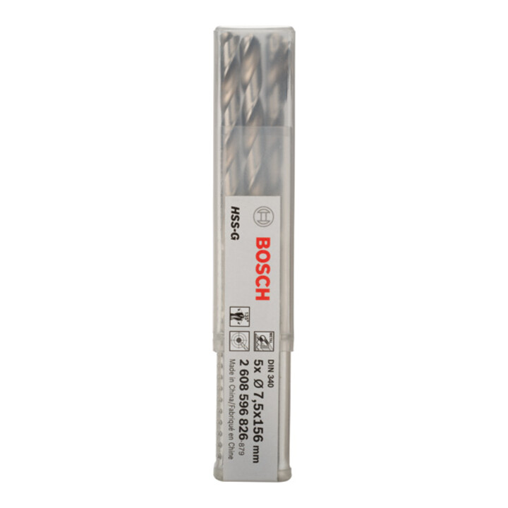 Bosch Metallbohrer HSS-G DIN 340 7,5 x 102 x 156 mm