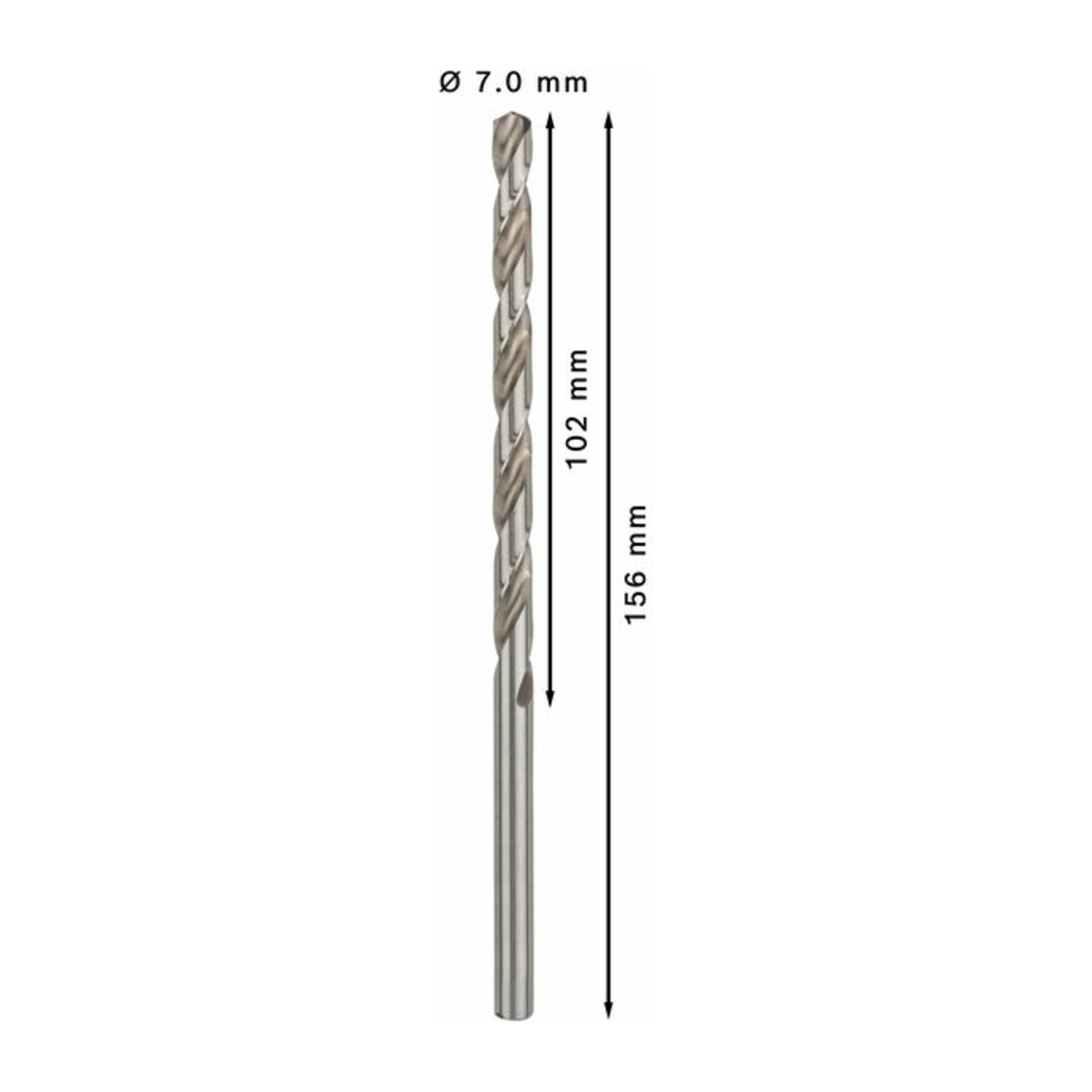 Bosch Metallbohrer HSS-G, DIN 340, 7 x 102 x 156 mm