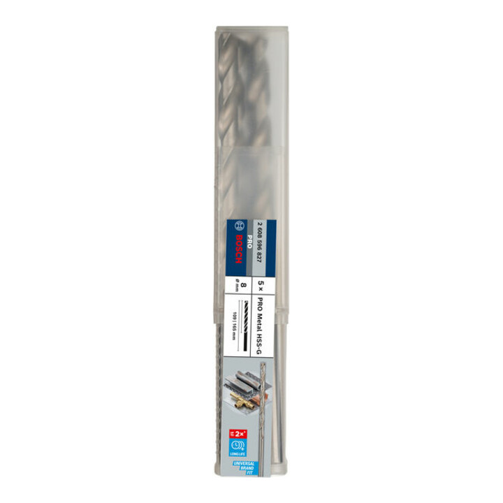 Bosch Metallbohrer HSS-G DIN 340 8 x 109 x 165 mm