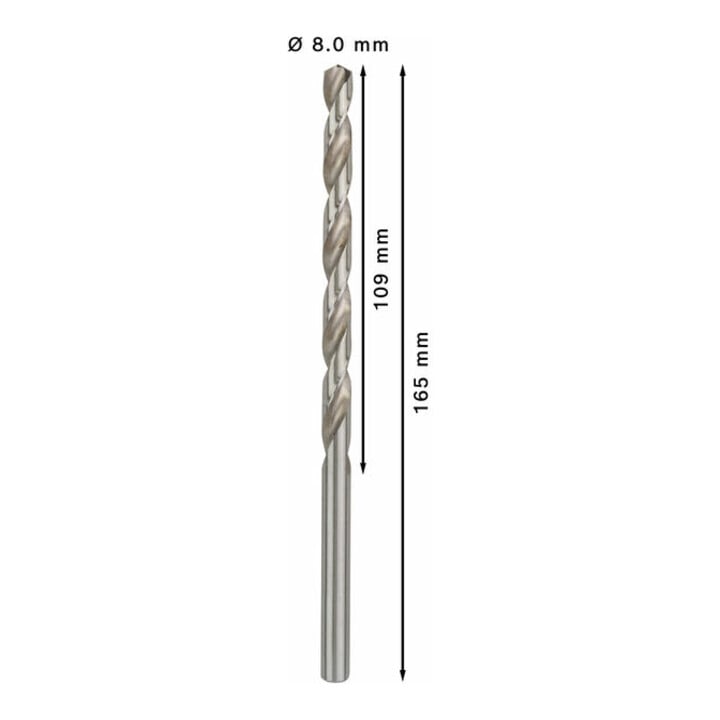 Bosch Metallbohrer HSS-G DIN 340 8 x 109 x 165 mm