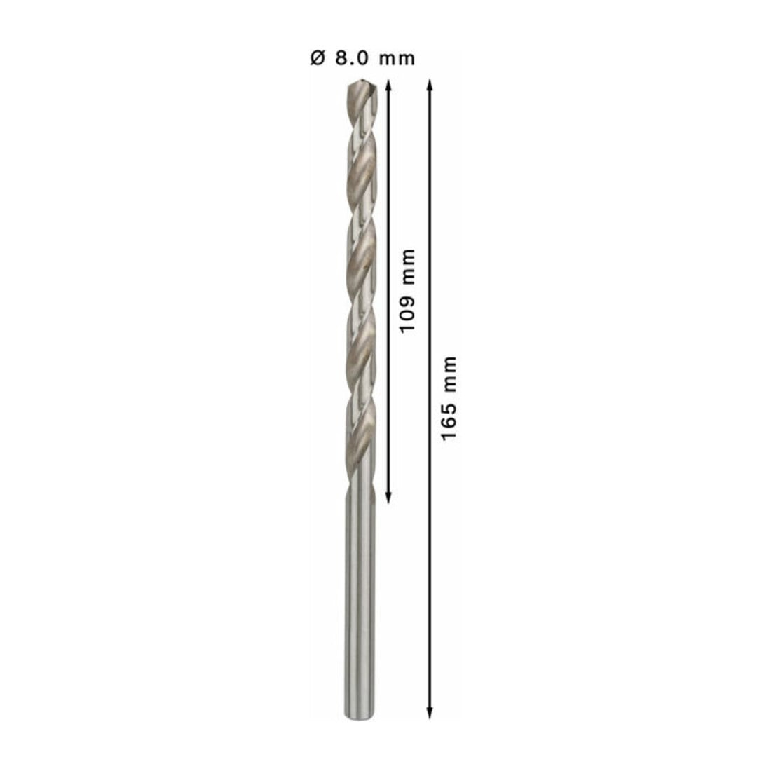 Bosch Metallbohrer HSS-G DIN 340 8 x 109 x 165 mm