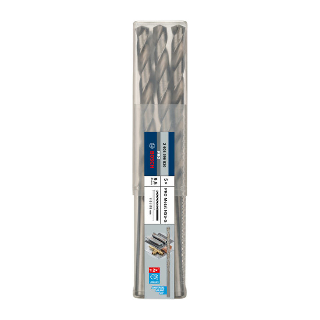Bosch Metallbohrer HSS-G DIN 340 9,5 x 115 x 175 mm
