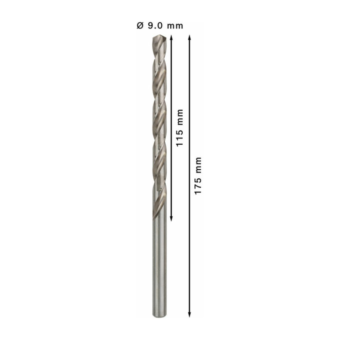 Bosch Metallbohrer HSS-G, DIN 340, 9 x 115 x 175 mm