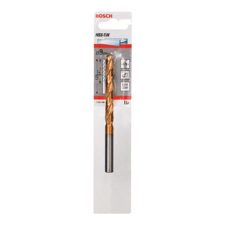 Bosch Metallbohrer HSS-TiN DIN 338 9 x 81 x 125 mm