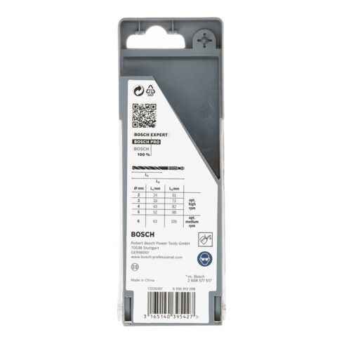 Bosch Metallbohrer-Set HSS-G, DIN 338 mit Sechskantschaft, 135°, 2 - 6 mm