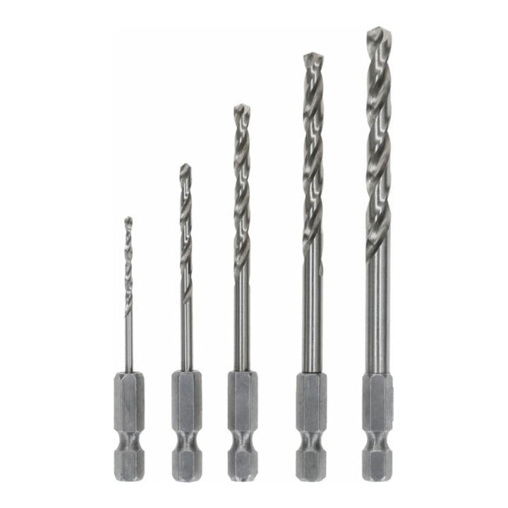 Bosch Metallbohrer-Set HSS-G, DIN 338 mit Sechskantschaft, 135°, 2 - 6 mm
