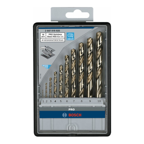 Bosch Metallbohrer-Set Robust Line HSS-Co DIN 135 135°, 10-teilig 1 - 10 mm