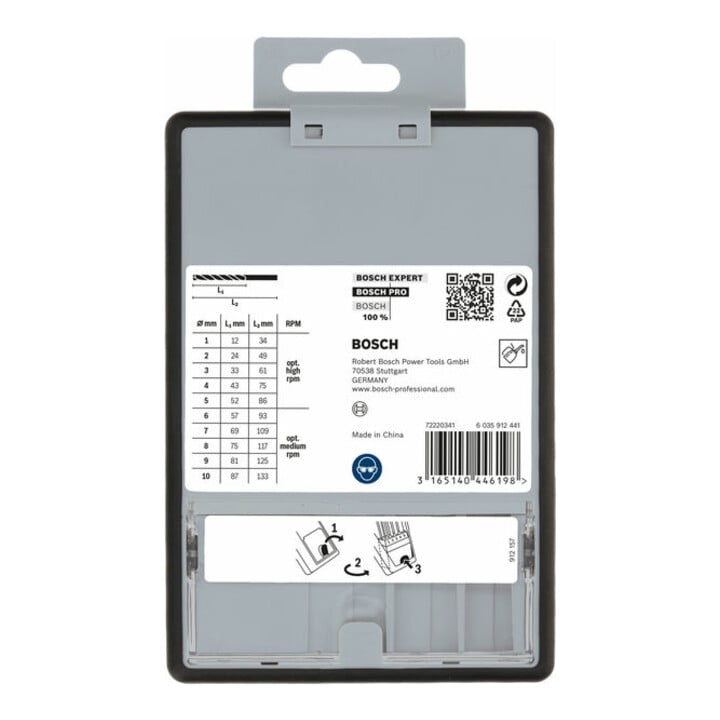 Bosch Metallbohrer-Set Robust Line HSS-G DIN 135 135°, 10-teilig 1 - 10 mm