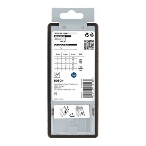 Bosch Metallbohrer-Set Robust Line HSS-G DIN 135 135°, 6-teilig 2 - 8 mm