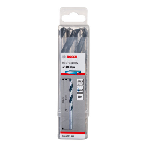 Bosch Metallspiralbohrer HSS PointTeQ DIN 338 10,0 mm