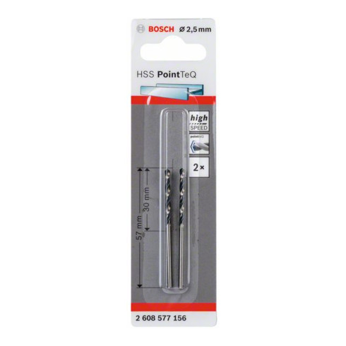 Bosch Metallspiralbohrer HSS PointTeQ, DIN 338 2er-Pack