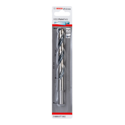 Bosch Metallspiralbohrer HSS PointTeQ, DIN 338, mit reduziertem Schaft