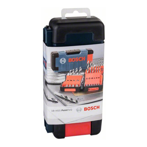 Bosch Metallspiralbohrer HSS-Set PointTeQ DIN 338 18-teilige ToughBox
