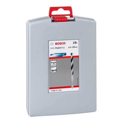 Bosch Metallspiralbohrer HSS-Set PointTeQ DIN 338 19-teilige ProBox