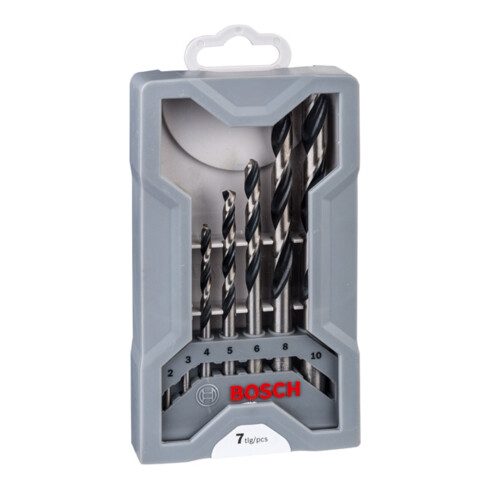 Bosch Metallspiralbohrer HSS-Set PointTeQ DIN 338 7-teiliges Mini X-Line Set
