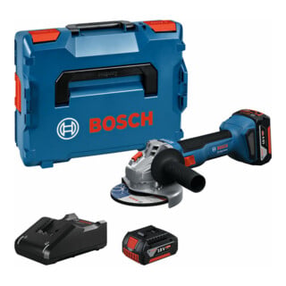 Bosch Meuleuse d’angle sans fil GWS 18V-8, 2 x batterie GBA 18V 5,0Ah avec L-BOXX 136