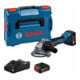 Bosch Meuleuse d’angle sans fil GWS 18V-8, 2 x batterie GBA 18V 5,0Ah avec L-BOXX 136-1