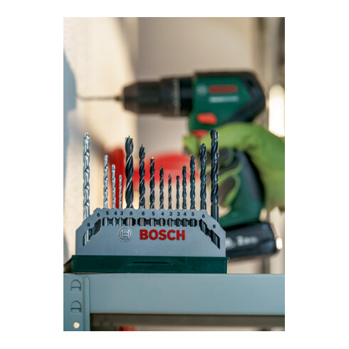 Bosch Mini-X-Line gemengde set, 5 steen-, 5 metaal-, 5 houtboren