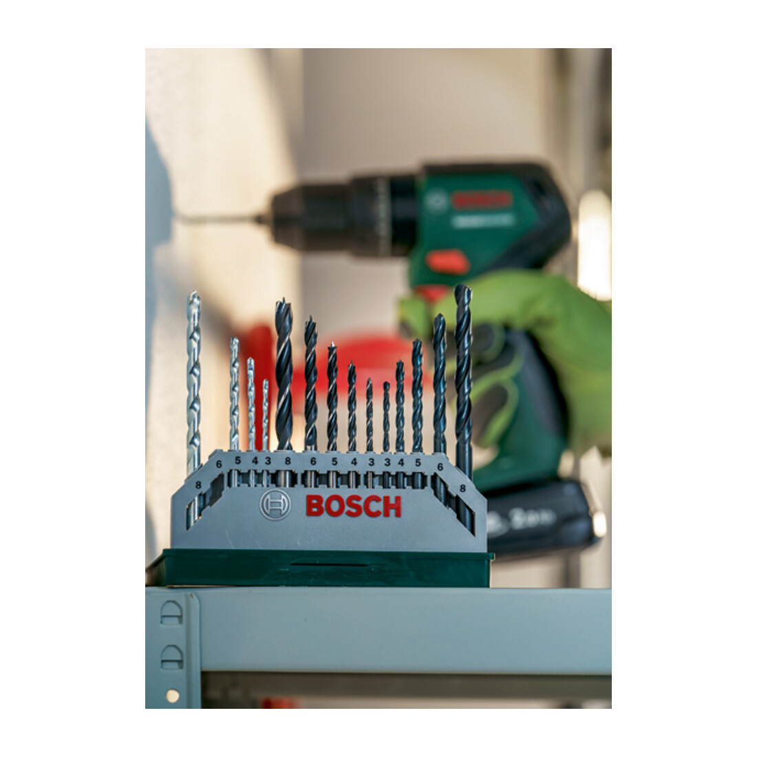 Bosch Mini-X-Line gemengde set, 5 steen-, 5 metaal-, 5 houtboren