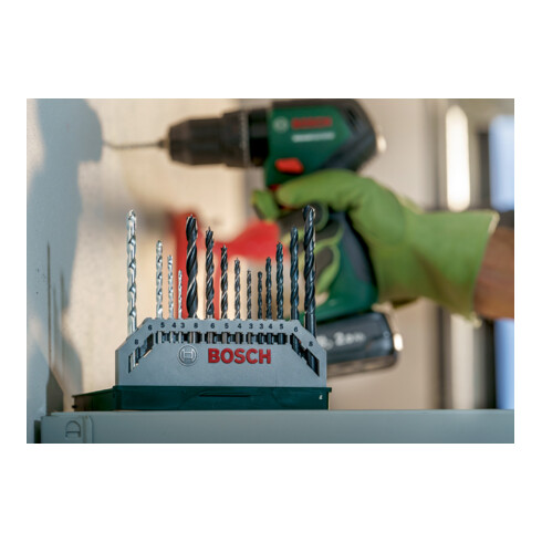 Bosch Mini-X-Line Mixed-Set, 5 Stein-, 5 Metall-, 5 Holzbohrer