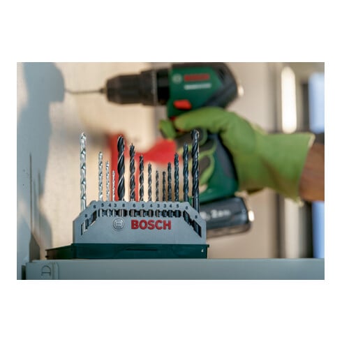 Bosch Mini-X-Line Mixed-Set, 5 Stein-, 5 Metall-, 5 Holzbohrer