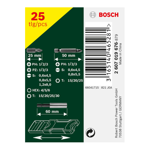 Bosch Mini-X-Line schroevendraaier bit set