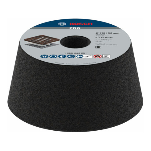 Bosch Mola a tazza per smerigliatrici ad umido e angolari, conica Metallo/fusione