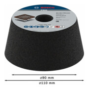 Bosch Mola a tazza per smerigliatrici ad umido e angolari, conica Metallo/fusione-2