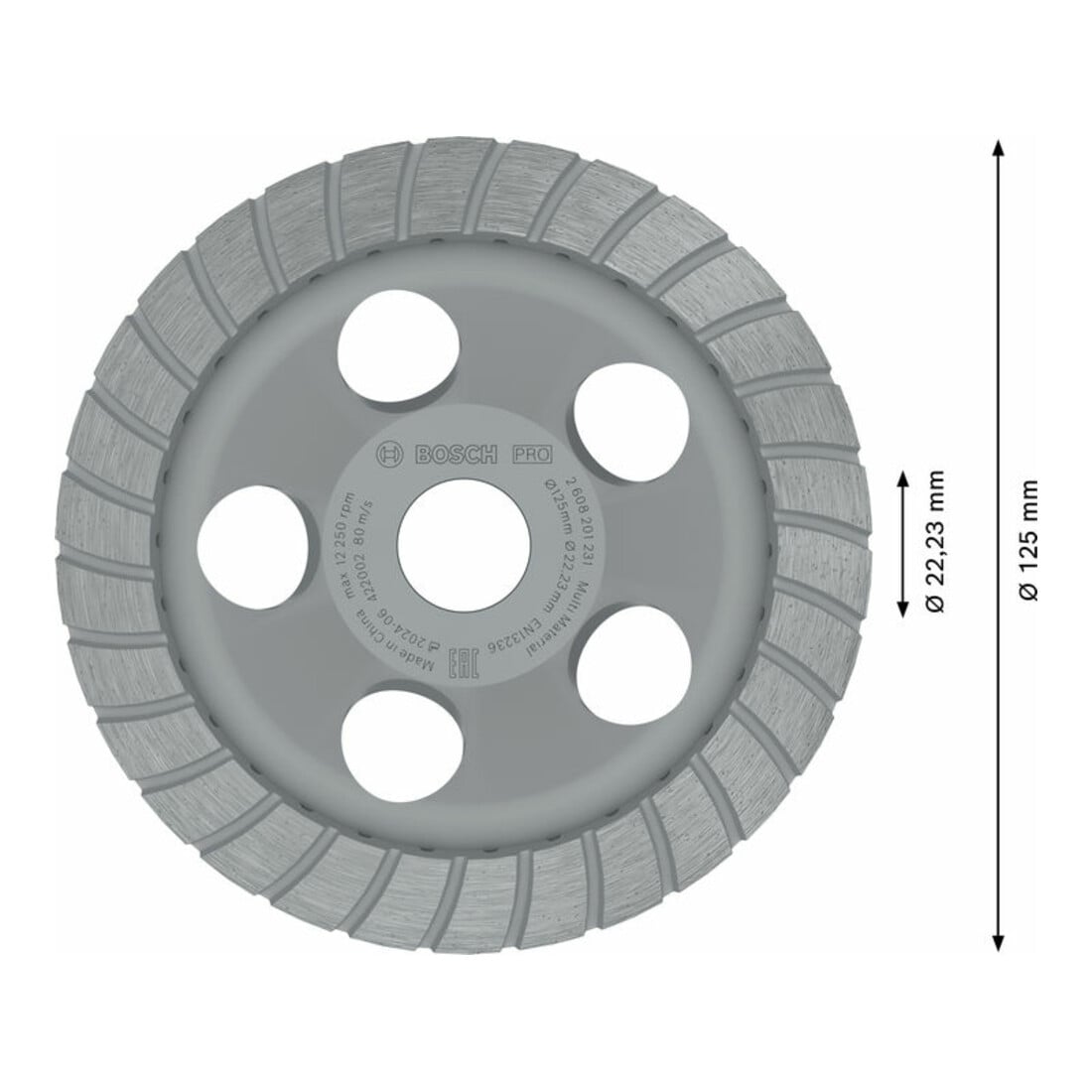 Bosch Mola a tazza diamantata Best for Universal Turbo 125 x 22,23 x 5 mm giallo