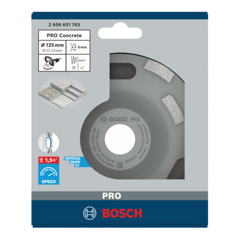 Bosch Mola a tazza diamantata Expert for Concrete ad alta velocità 125x22,23x5mm