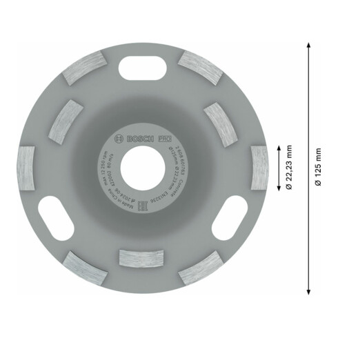 Bosch Mola a tazza diamantata Expert for Concrete ad alta velocità 125x22,23x5mm