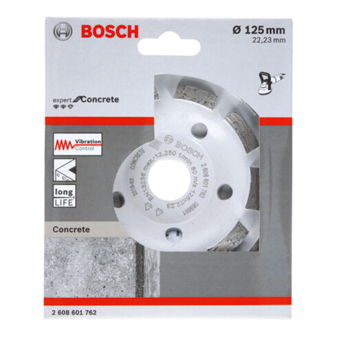 Bosch Mola a tazza diamantata Expert for Concrete, lunga durata, 125 x 22,23 x 5 mm