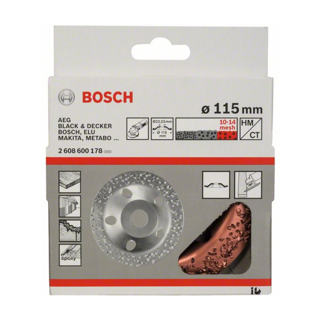 Bosch Mola a tazza in metallo duro 115x22,23mm, ad angolo vivo