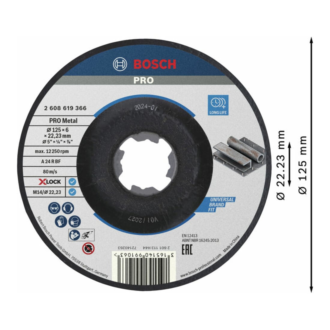 Bosch Disco da sbavo X-LOCK T27 A 24 P BF, 6mm