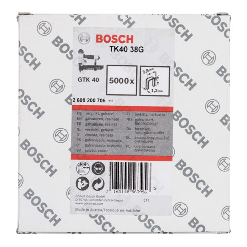 Bosch Morsetto posteriore stretto TK40 38G 5,8mm 1,2mm 38mm, zincato
