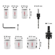 Bosch Multi-materiaal gatenzaagset met schroefdraad, 19; 22; 29; 38; 44; 57 x 40 mm-4