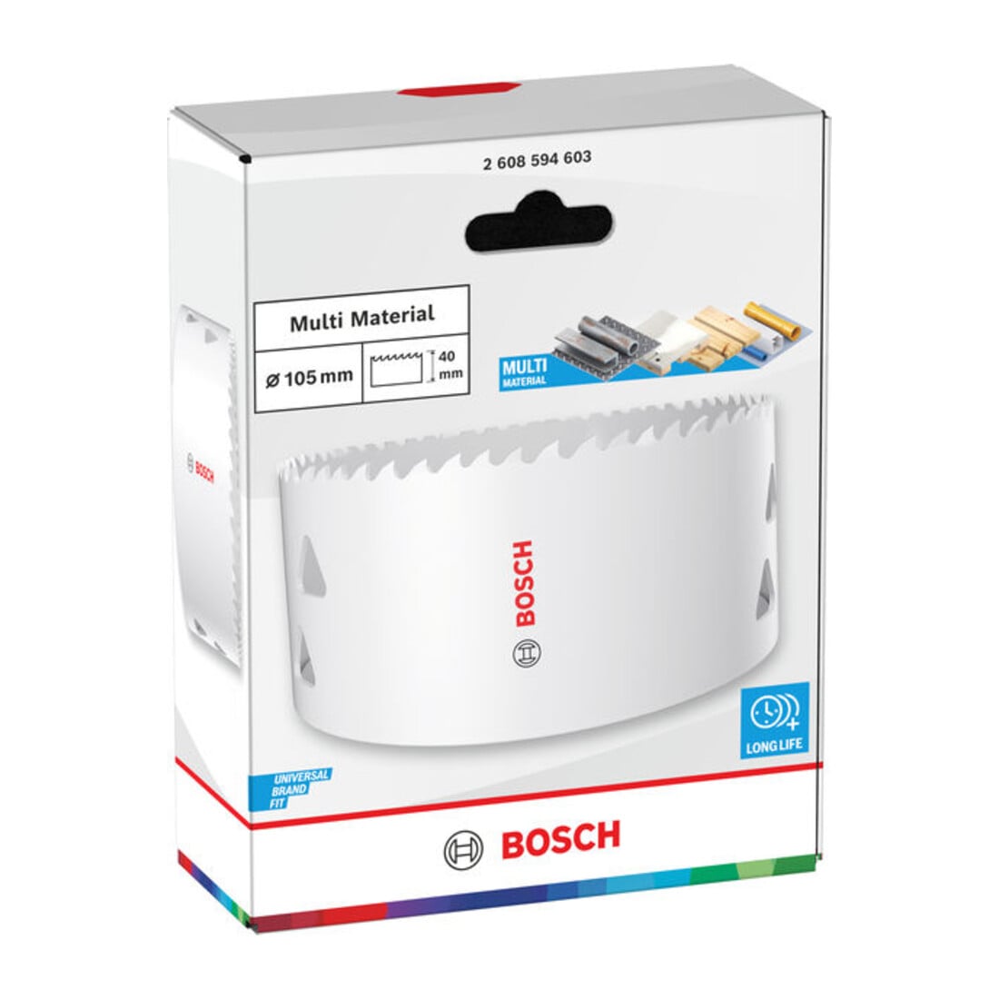 Bosch Multi Material Lochsäge mit Gewinde, 105 x 40 mm