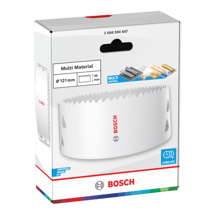 Bosch Multi Material Lochsäge mit Gewinde, 121 x 40 mm