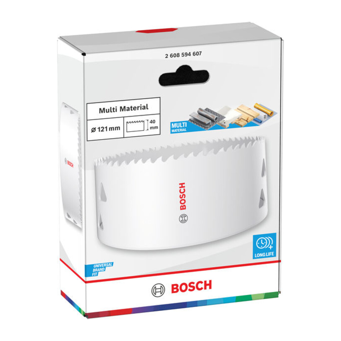 Bosch Multi Material Lochsäge mit Gewinde, 121 x 40 mm