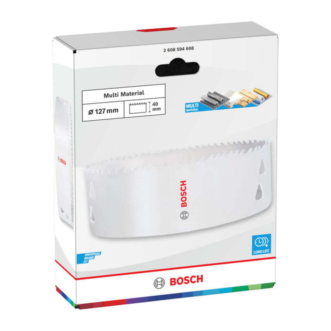 Bosch Multi Material Lochsäge mit Gewinde, 127 x 40 mm