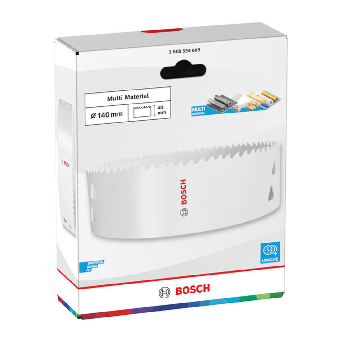 Bosch Multi Material Lochsäge mit Gewinde, 140 x 40 mm