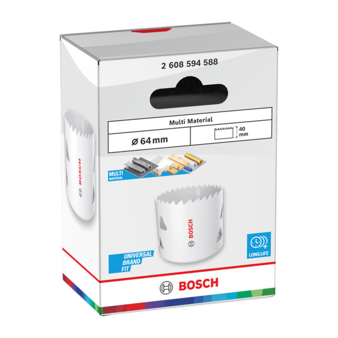 Bosch Multi Material Lochsäge mit Gewinde, 64 x 40 mm