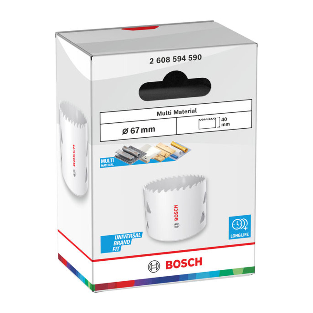 Bosch Multi Material Lochsäge mit Gewinde, 67 x 40 mm
