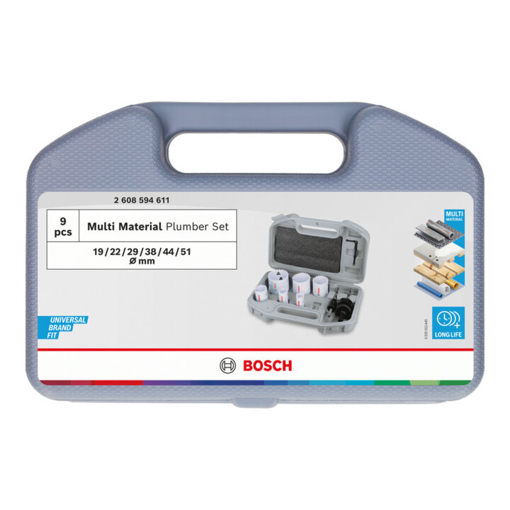 Bosch Multi Material Lochsägen-Set mit Gewinde, 19; 22; 29; 38; 44; 51 x 40 mm