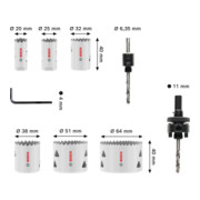 Bosch Multi Material Lochsägen-Set mit Gewinde, 20; 25; 32; 38; 51; 64 x 40 mm-4