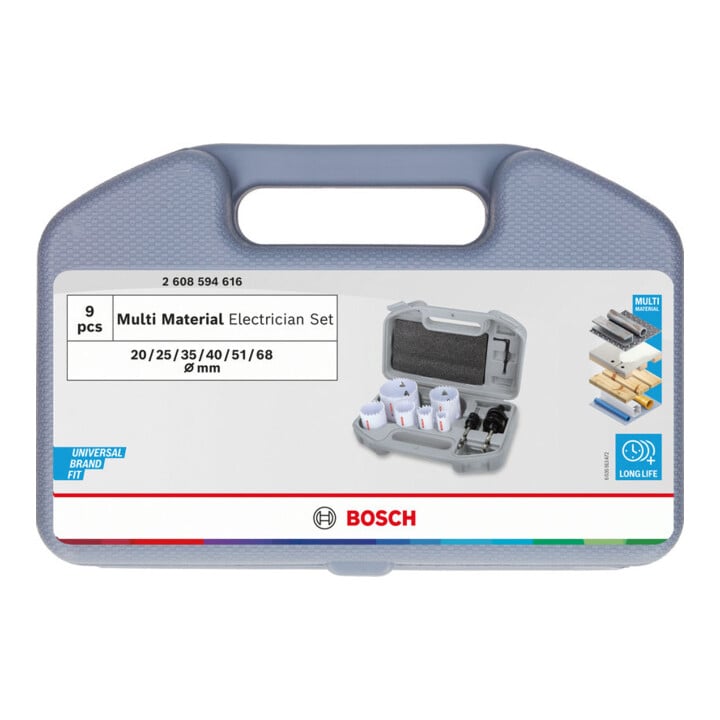 Bosch Multi Material Lochsägen-Set mit Gewinde, 20; 25; 35; 40; 51; 68 x 40 mm